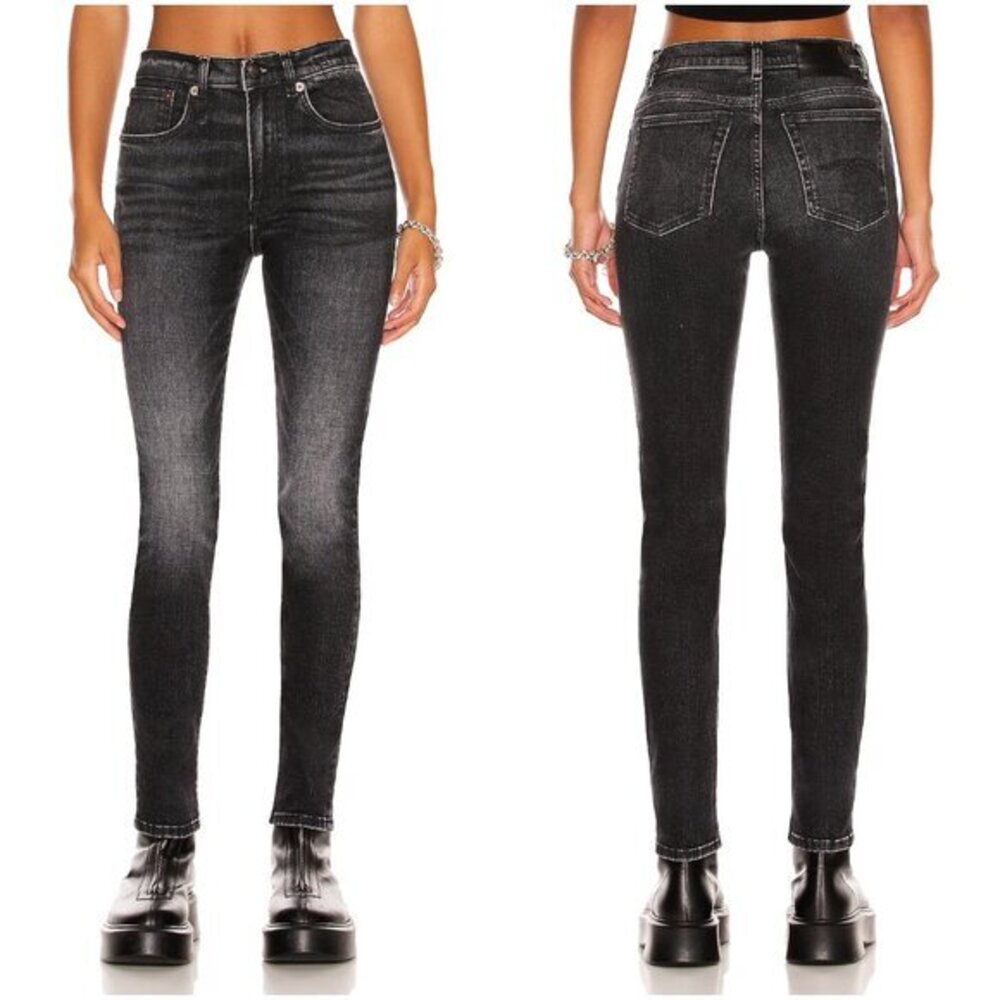 R13 High Rise Skinny Jeans in Morrison Black Size 25